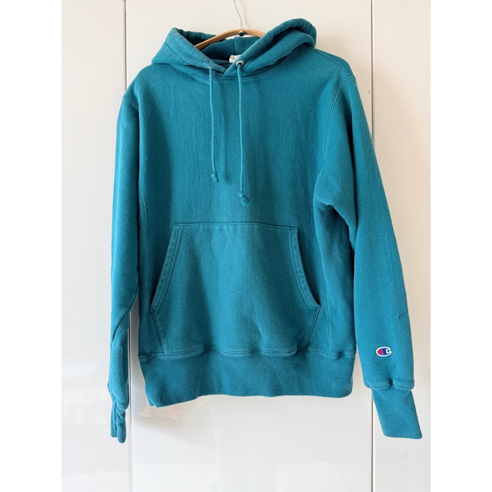 Champion Reverse Weave Hoodie Teal Jade Green Size Small